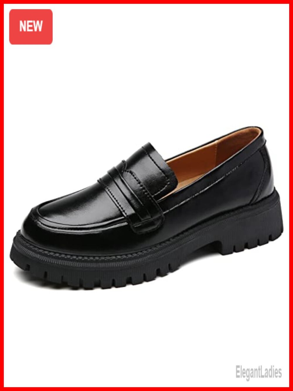 Chunky Platform Loafers Women Slip On Dress Work Shoes Non-Slip Cushioned